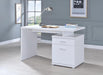 Irving 2-drawer Office Desk with Cabinet White - California Furniture (Coachella, CA)