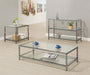 Trini Coffee Table with Glass Shelf Black Nickel - California Furniture (Coachella, CA)