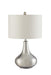 Junko Drum Shade Table Lamp Chrome and White - California Furniture (Coachella, CA)