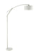 Moniz Adjustable Arched Arm Floor Lamp Chrome and White - California Furniture (Coachella, CA)