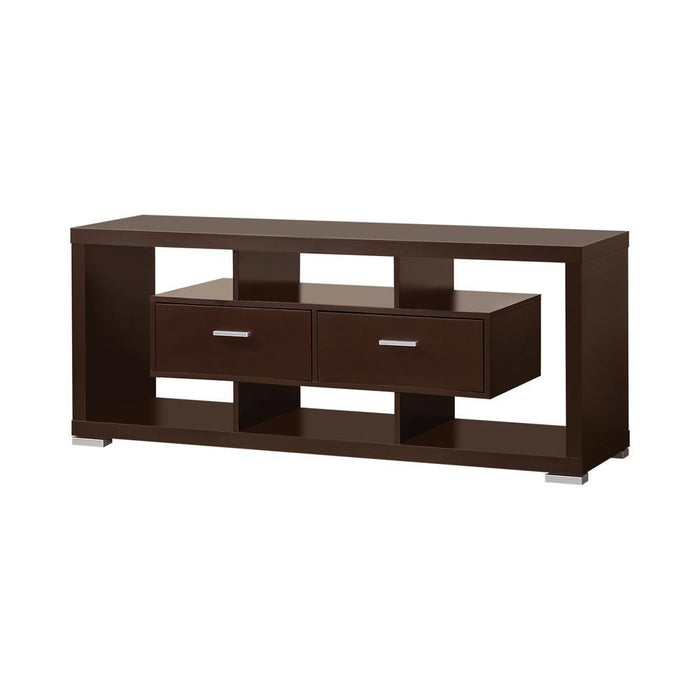Casey 2-drawer Rectangular TV Console Cappuccino - California Furniture (Coachella, CA)