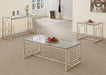 Merced Rectangle Glass Top Sofa Table Nickel - California Furniture (Coachella, CA)