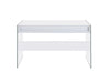 Dobrev 2-drawer Writing Desk Glossy White and Clear - California Furniture (Coachella, CA)
