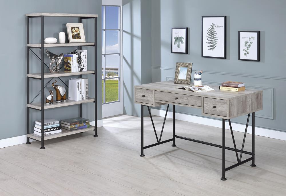 Analiese 4-shelf Open Bookcase Grey Driftwood - California Furniture (Coachella, CA)