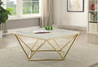 Elana Rectangle 2-shelf Coffee Table Glossy White - California Furniture (Coachella, CA)