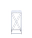 Edmund Accent Table with X-cross Glossy White and Chrome - California Furniture (Coachella, CA)