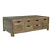 Esther 6-drawer Storage Coffee Table Natural Sheesham - California Furniture (Coachella, CA)