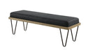 Chad Upholstered Bench with Hairpin Legs Dark Blue - California Furniture (Coachella, CA)