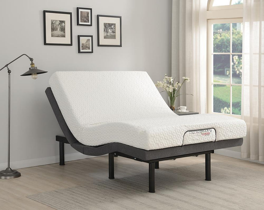 Negan Eastern King, E.King, Queen, & Twin XL Adjustable Bed Base Grey and Black - California Furniture (Coachella, CA)