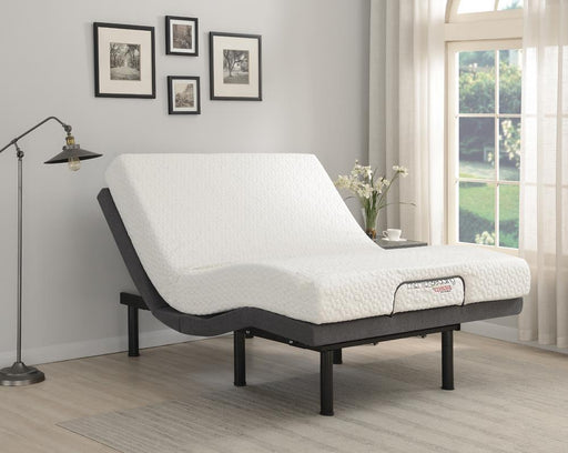 Negan Eastern King, E.King, Queen, & Twin XL Adjustable Bed Base Grey and Black - California Furniture (Coachella, CA)