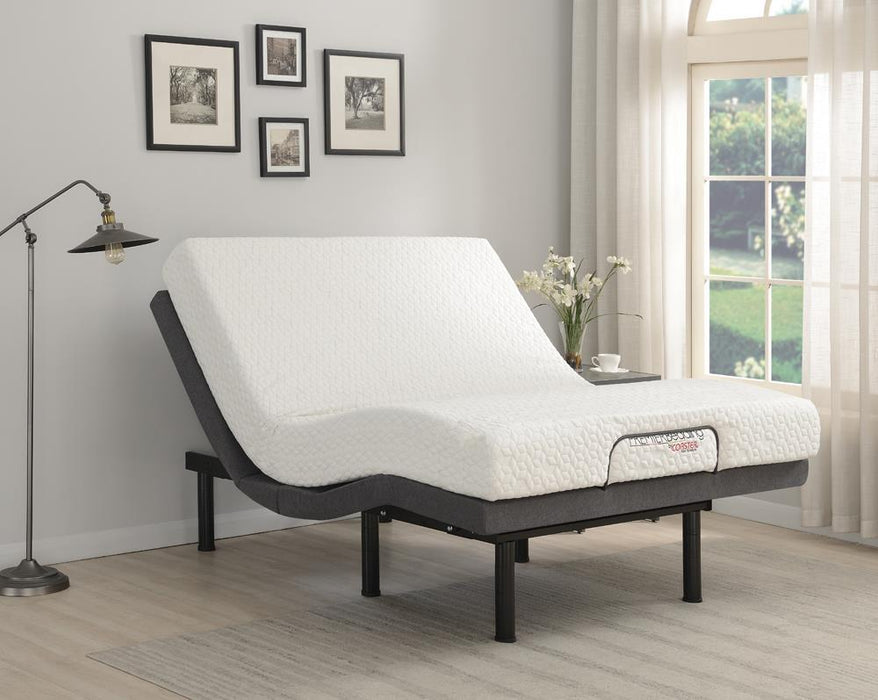 Negan Eastern King, E.King, Queen, & Twin XL Adjustable Bed Base Grey and Black - California Furniture (Coachella, CA)
