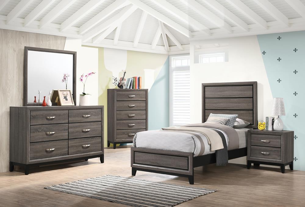 Watson Full & Twin Panel Bed Grey Oak - California Furniture (Coachella, CA)