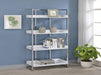 Ember 4-shelf Bookcase White High Gloss and Chrome - California Furniture (Coachella, CA)