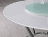 Abby Round Dining Table with Lazy Susan White and Chrome - California Furniture (Coachella, CA)