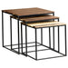 Belcourt 3-piece Square Nesting Tables Natural and Black - California Furniture (Coachella, CA)