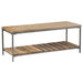 Gerbera Accent Bench with Slat Shelf Natural and Gunmetal - California Furniture (Coachella, CA)