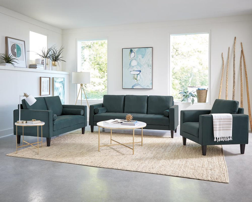Ellison Round X-cross End Table White and Gold - California Furniture (Coachella, CA)