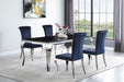 Carone Rectangular Glass Top Dining Table Black and Chrome - California Furniture (Coachella, CA)