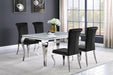 Carone Rectangular Glass Top Dining Table White and Chrome - California Furniture (Coachella, CA)