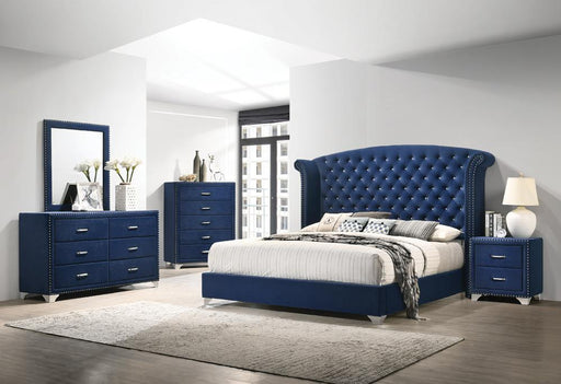 Melody 2-drawer Upholstered Nightstand Pacific Blue - California Furniture (Coachella, CA)
