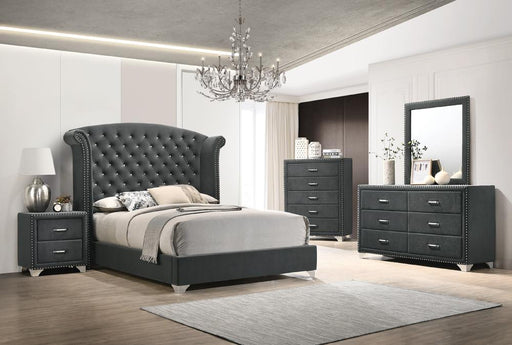 Melody 2-drawer Upholstered Nightstand Grey - California Furniture (Coachella, CA)