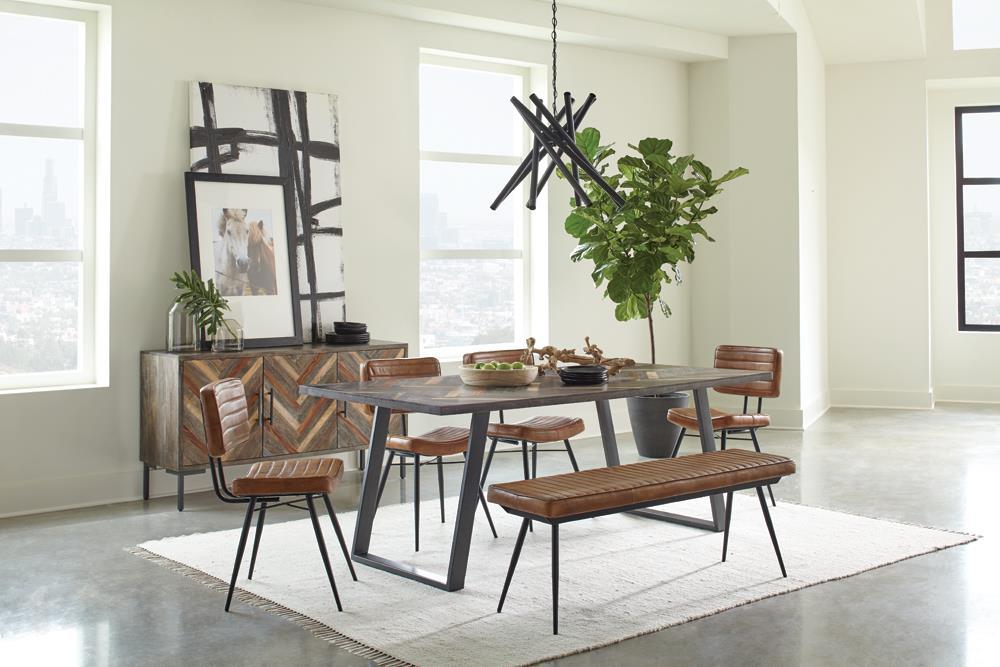 Misty Cushion Side Bench Camel and Black - California Furniture (Coachella, CA)