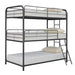 Garner Triple Twin Bunk Bed with Ladder Gunmetal - California Furniture (Coachella, CA)