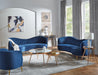 Sophia Upholstered Vertical Channel Tufted Chair Blue - California Furniture (Coachella, CA)