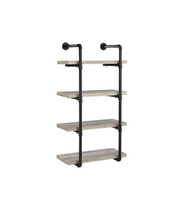 Elmcrest 24-inch Wall Shelf Black and Rustic Oak - California Furniture (Coachella, CA)