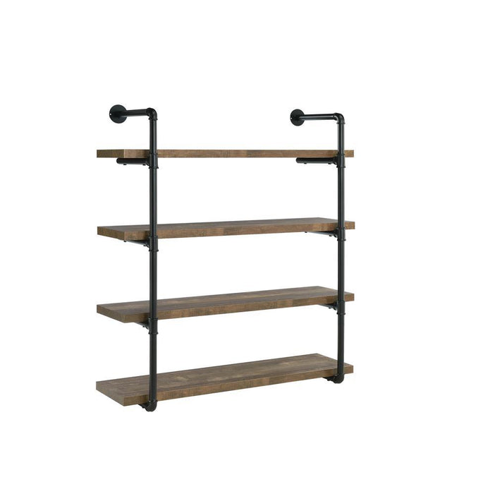 Elmcrest 40-inch Wall Shelf Black and Grey Driftwood - California Furniture (Coachella, CA)