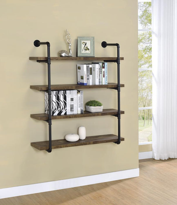 Elmcrest 40-inch Wall Shelf Black and Grey Driftwood - California Furniture (Coachella, CA)