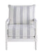 Blanchett Upholstered Accent Chair with Spindle Accent White and Navy - California Furniture (Coachella, CA)