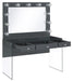 Afshan 3-drawer Vanity Desk with Lighting Mirror Grey High Gloss - California Furniture (Coachella, CA)