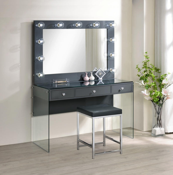 Afshan Upholstered Square Padded Cushion Vanity Stool - California Furniture (Coachella, CA)