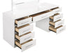 Felicity 9-drawer Vanity Desk with Lighted Mirror Glossy White - California Furniture (Coachella, CA)