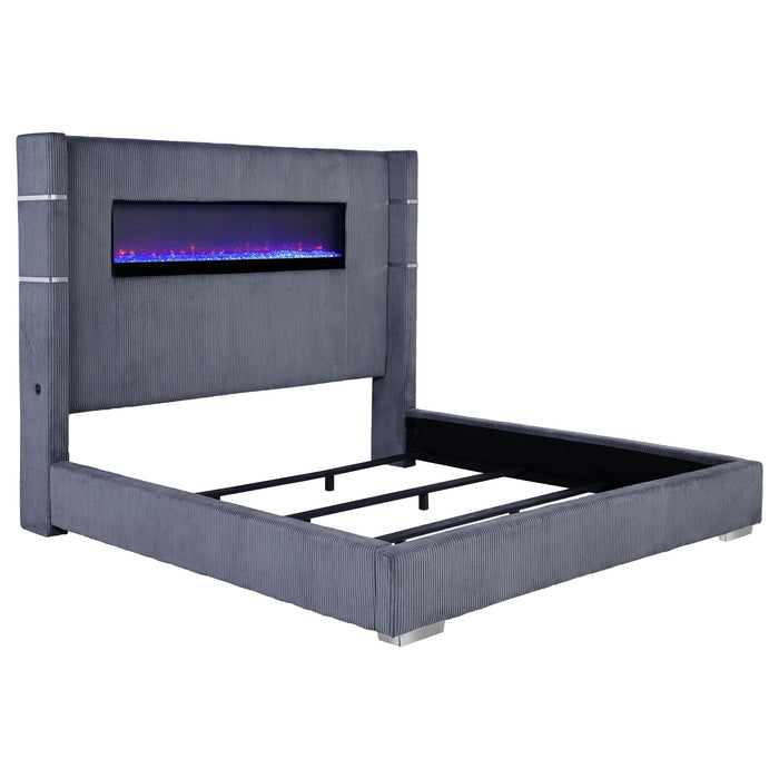 Tisdall California King, E.King & Queen Bed Grey, Black & Queen - California Furniture (Coachella, CA)