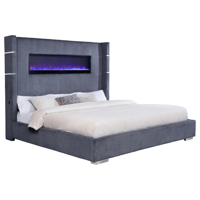 Tisdall California King, E.King & Queen Bed Grey, Black & Queen - California Furniture (Coachella, CA)