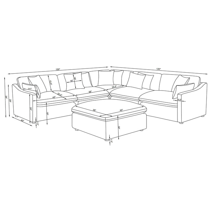 Hobson 6 Piece Sectionals - California Furniture (Coachella, CA)