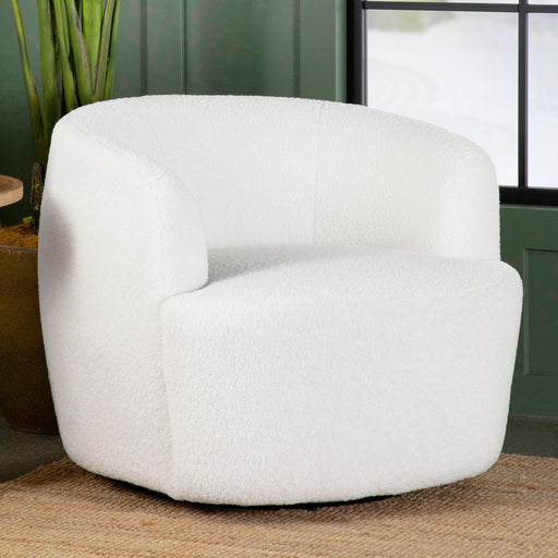 Hudson Upholstered Swivel Chair Natural - California Furniture (Coachella, CA)
