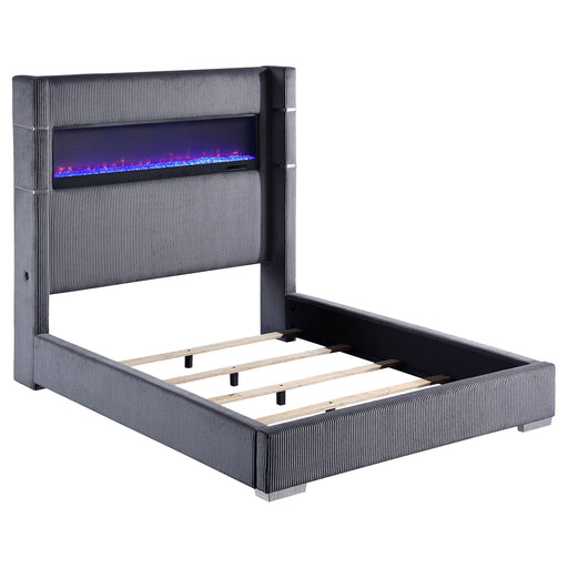 Tisdall California King, E.King & Queen Bed Grey, Black & Queen - California Furniture (Coachella, CA)