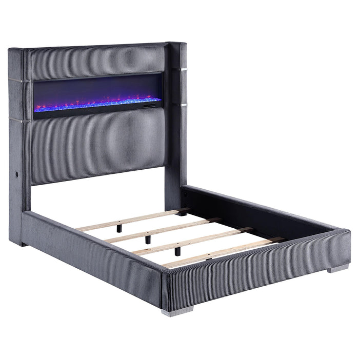 Tisdall California King, E.King & Queen Bed Grey, Black & Queen - California Furniture (Coachella, CA)