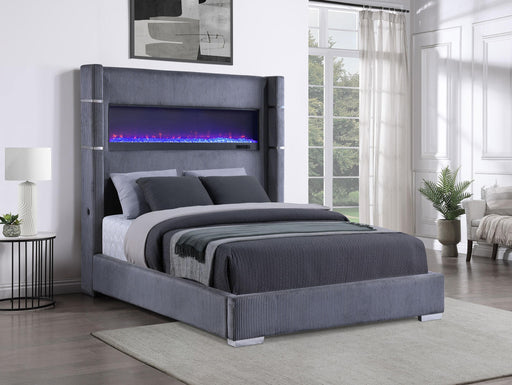 Tisdall California King, E.King & Queen Bed Grey, Black & Queen - California Furniture (Coachella, CA)