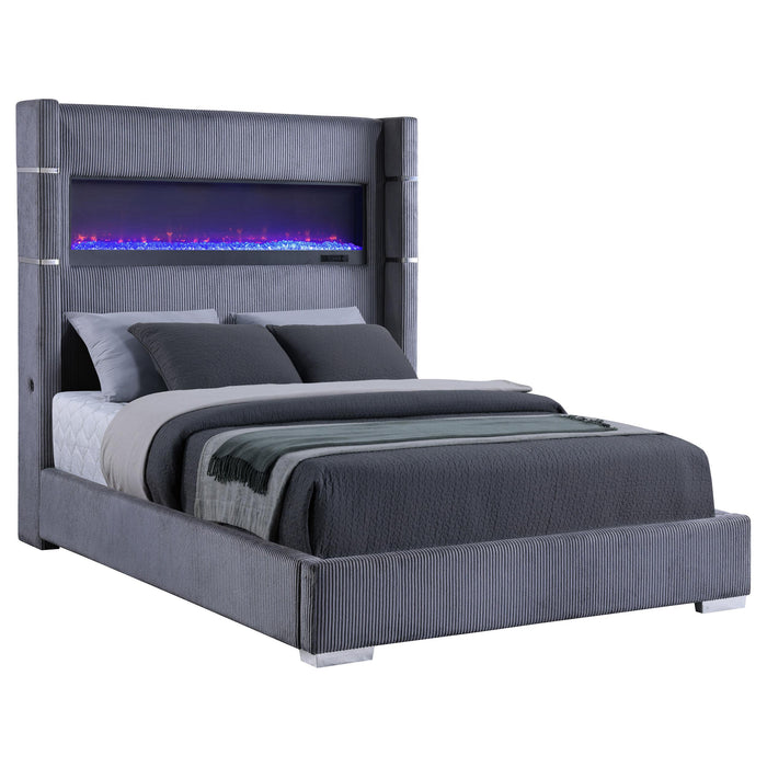 Tisdall California King, E.King & Queen Bed Grey, Black & Queen - California Furniture (Coachella, CA)