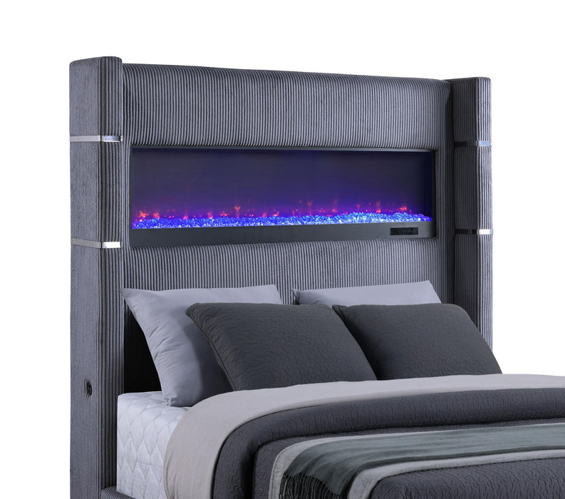 Tisdall California King, E.King & Queen Bed Grey, Black & Queen - California Furniture (Coachella, CA)