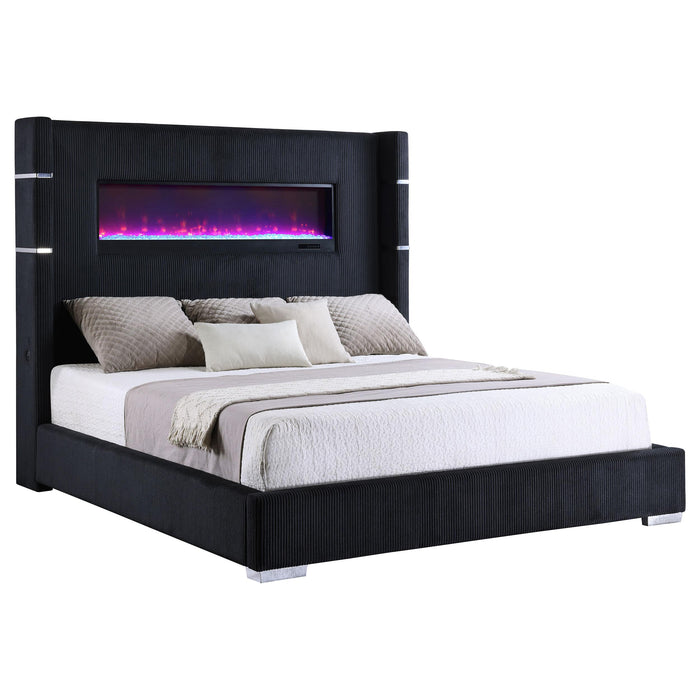 Tisdall California King, E.King & Queen Bed Grey, Black & Queen - California Furniture (Coachella, CA)