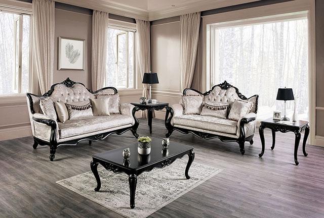 Acapulco White & Espresso Loveseat - California Furniture (Coachella, CA)