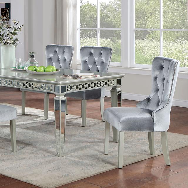 ADALIA Dining Table, Silver - California Furniture (Coachella, CA)