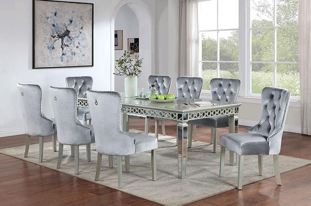 ADALIA Dining Table, Silver - California Furniture (Coachella, CA)