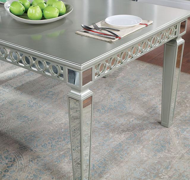 ADALIA Dining Table, Silver - California Furniture (Coachella, CA)