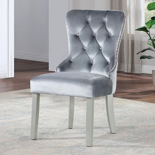 ADALIA Wingback Chair (2/CTN), Silver/Dark Gray - California Furniture (Coachella, CA)